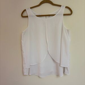 Bisou Bisou White Layered Tank Top